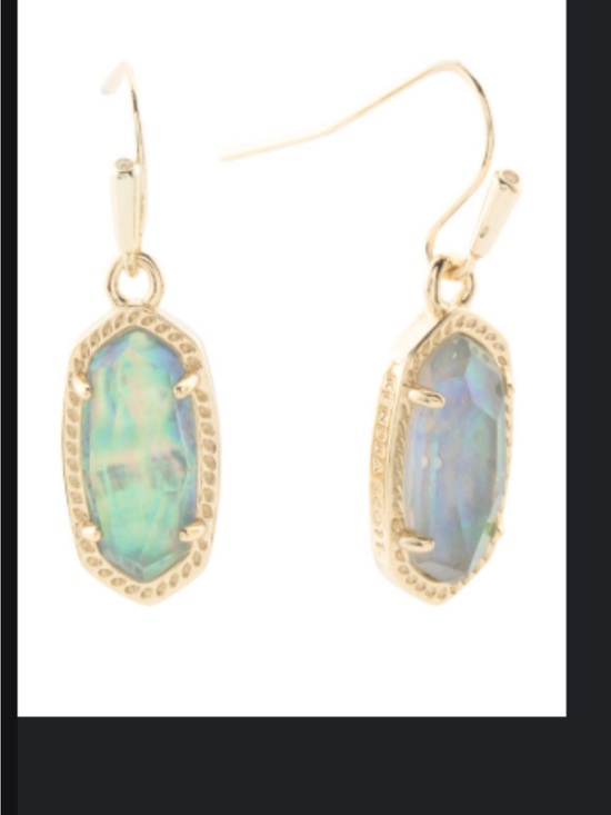 Kendra Scott Jewelry - Kendra Scott Gold Earrings with Iridescent Blue-Green Opal